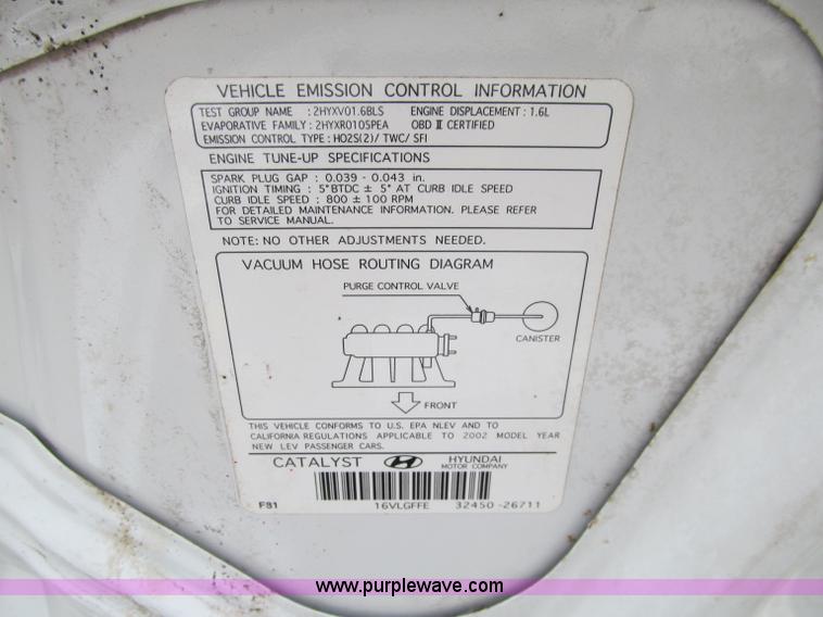 image for item D7130 2002 Hyundai Accent GL