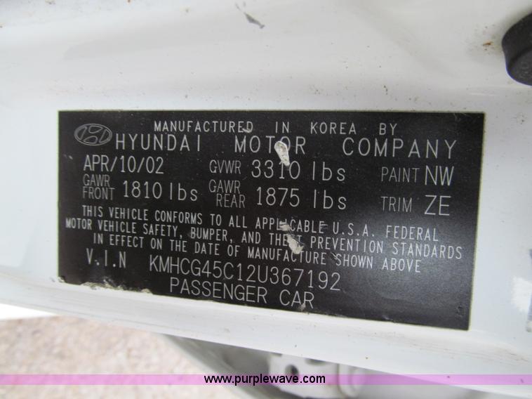 image for item D7130 2002 Hyundai Accent GL