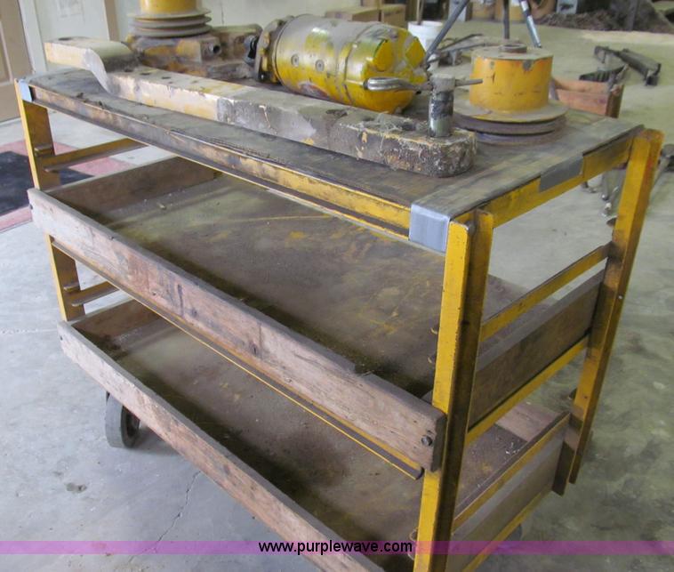 image for item O9143 Yellow work cart and assorted John Deere parts