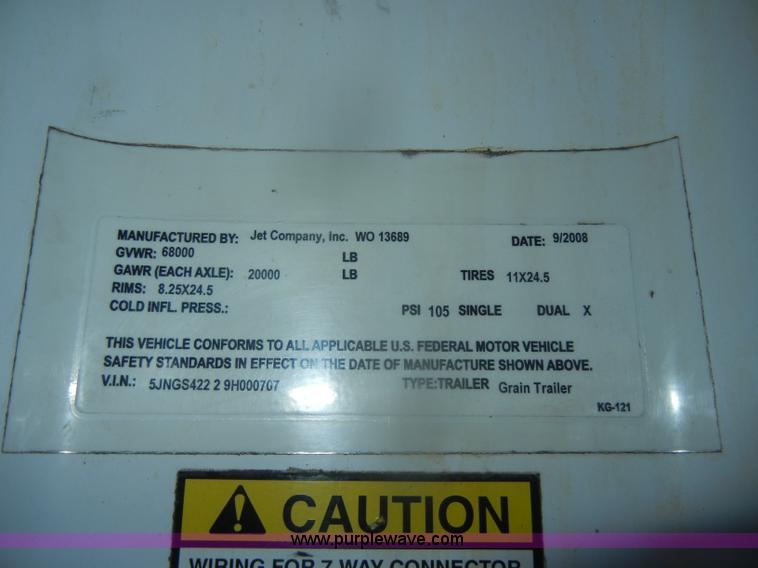 image for item D4581 2009 Jet double hopper grain trailer