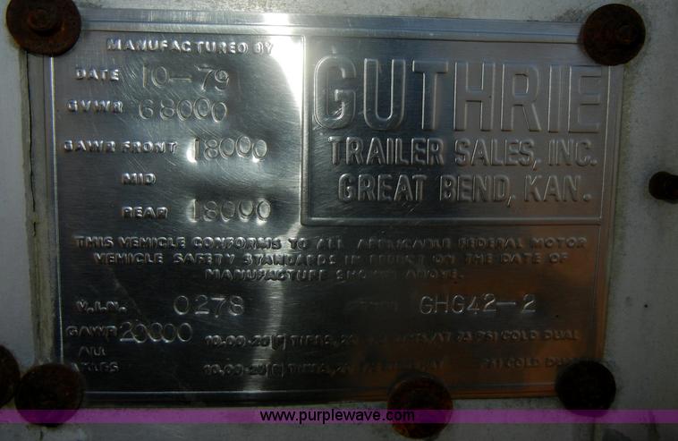 image for item D4582 1980 Guthrie double hopper grain trailer