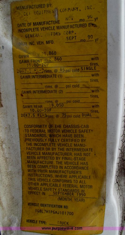 image for item E3652 1991 Chevrolet Kodiak fertilizer tender truck