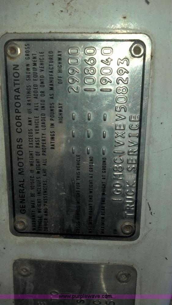 image for item E8353 1983 GMC Big Wheels Brigadier dry spreader truck