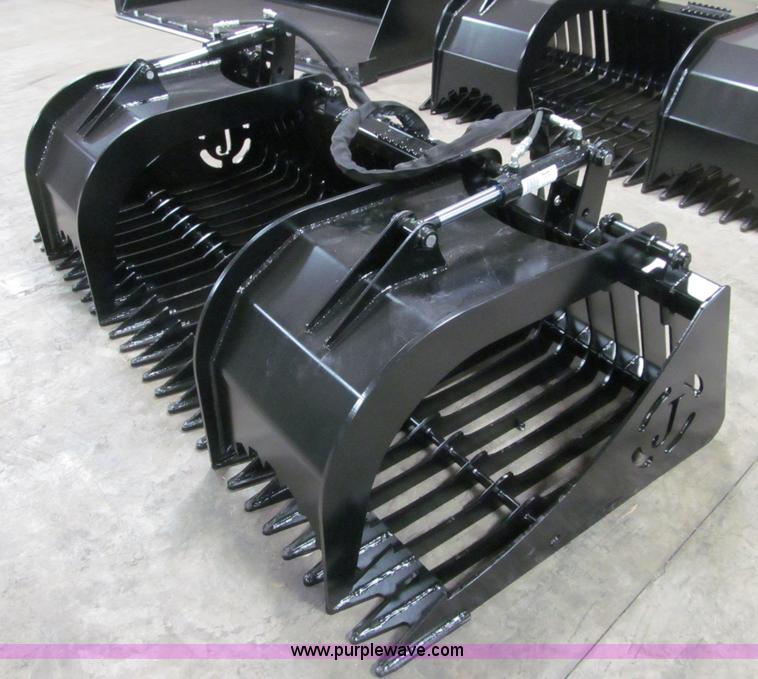 image for item F5896 74" skid steer skeleton rock grapple bucket