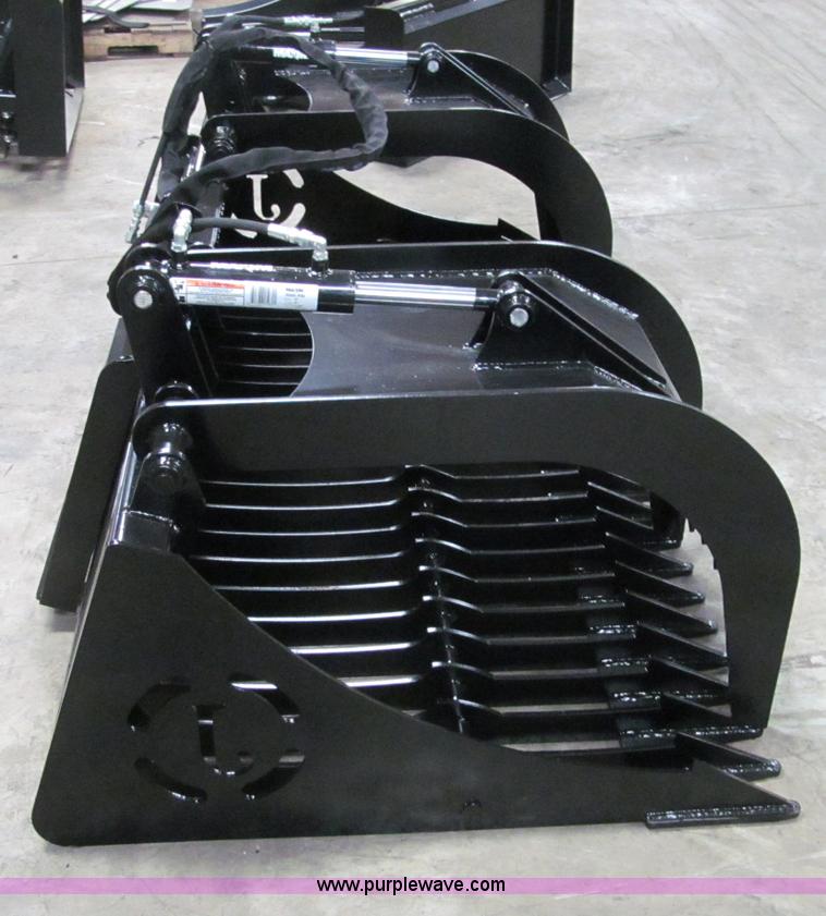image for item F5896 74" skid steer skeleton rock grapple bucket