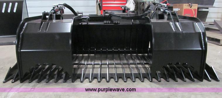 image for item F5896 74" skid steer skeleton rock grapple bucket