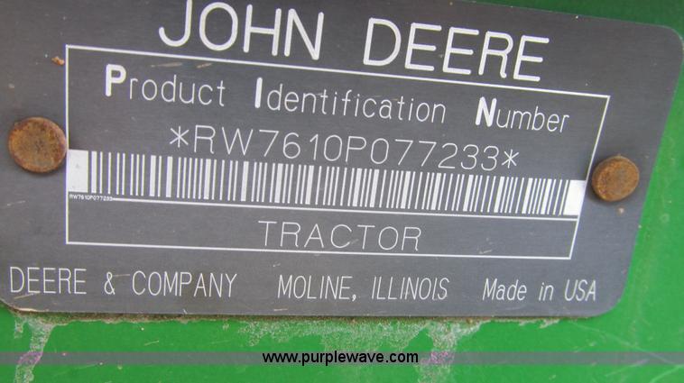 image for item G5628 2002 John Deere 7610 MFWD tractor