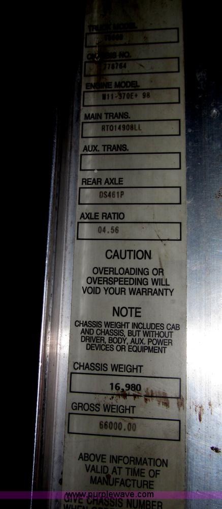 image for item B5336 1998 Kenworth T800 tri axle dump truck