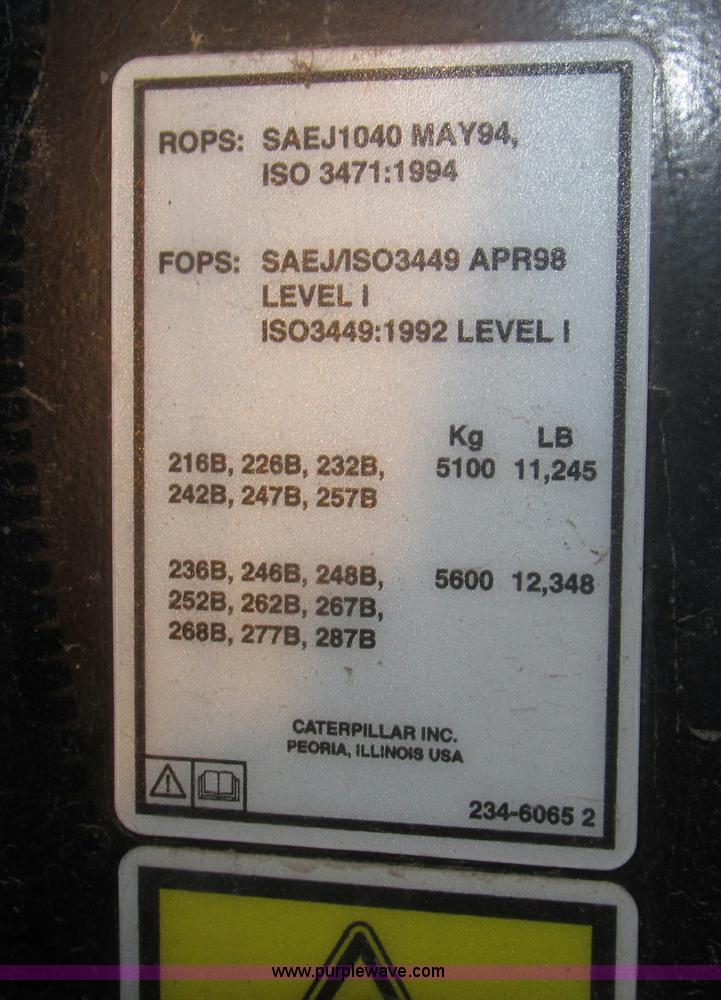 image for item B5339 2005 Caterpillar 287B track skid steer