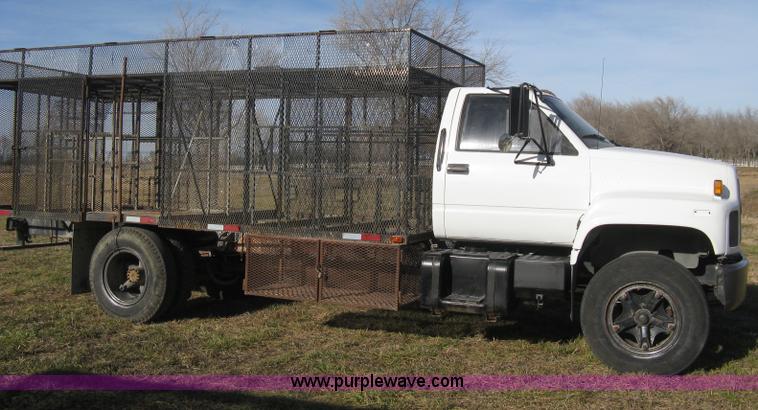 image for item B8349 1992 GMC TopKick concrete form cage truck
