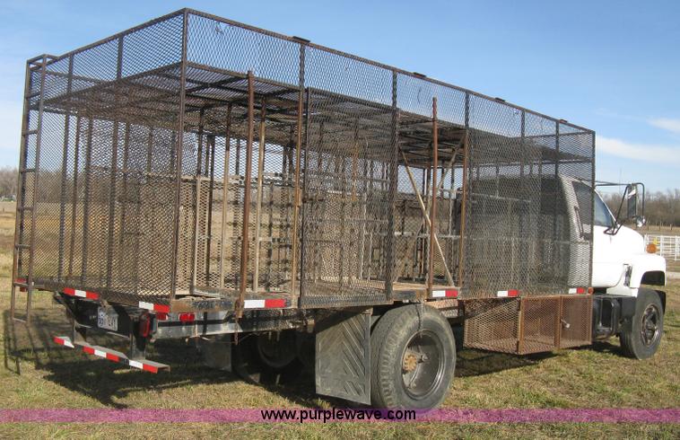 image for item B8349 1992 GMC TopKick concrete form cage truck