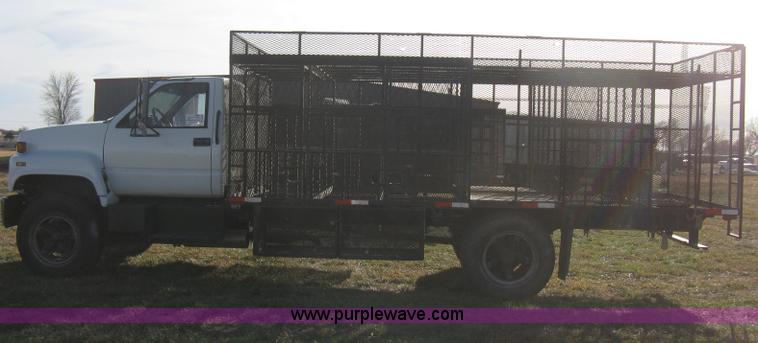 image for item B8349 1992 GMC TopKick concrete form cage truck
