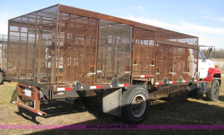image for item B8491 1991 GMC TopKick SLE concrete form cage truck
