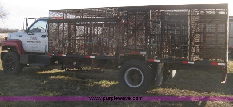 image for item B8491 1991 GMC TopKick SLE concrete form cage truck
