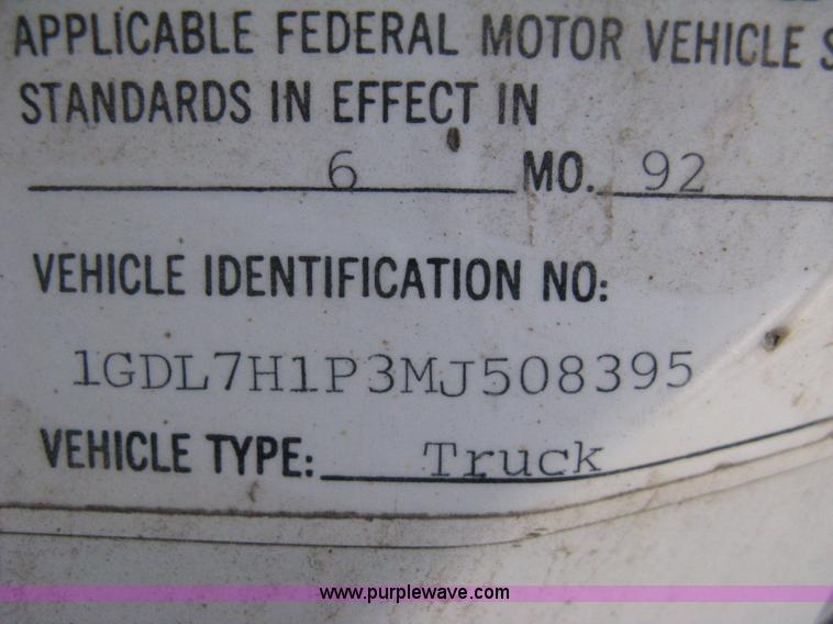 image for item B8491 1991 GMC TopKick SLE concrete form cage truck