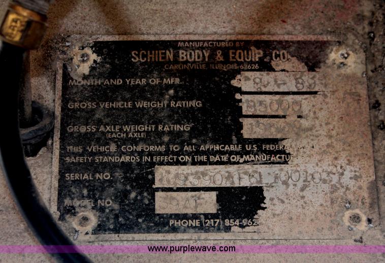 image for item E2551 1990 Schein 39AF tandem axle end dump trailer