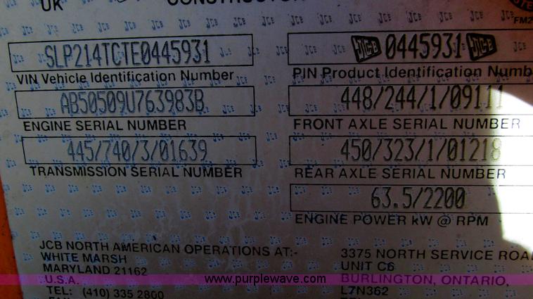 image for item E3670 1997 JCB 214 Series II backhoe