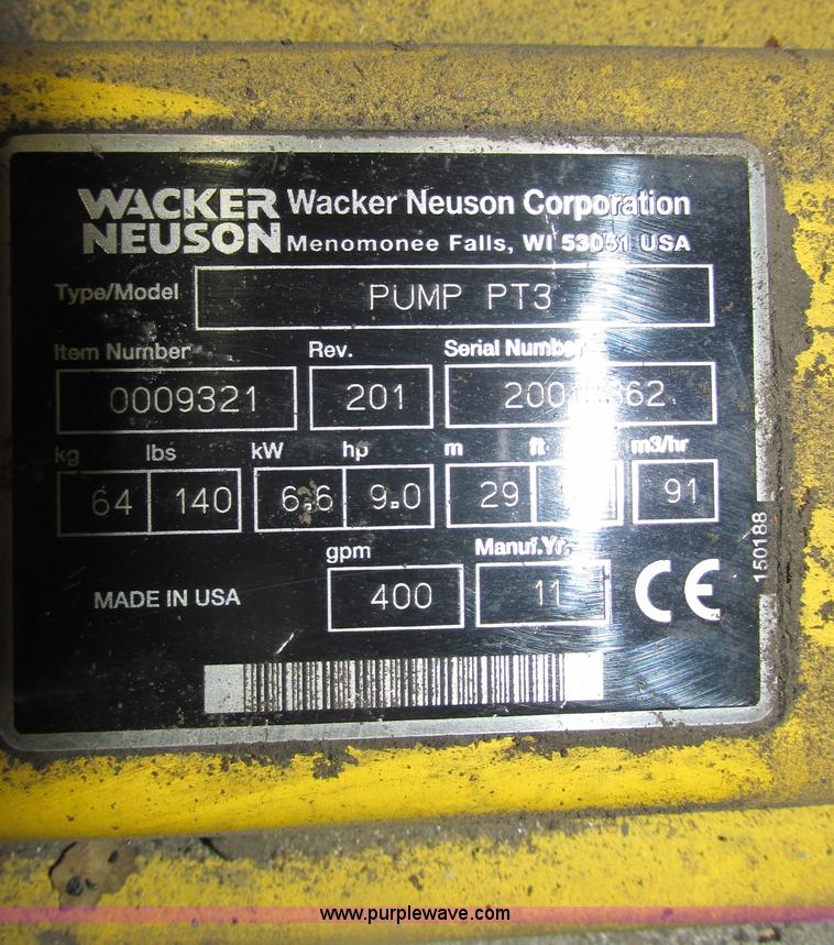 image for item AB9445 Wacker PT3 centrifugal pump