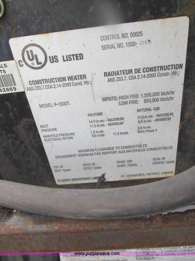 image for item AB9475 Flagro F1500T natural gas direct fired heater