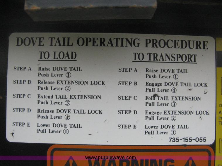 image for item E3002 2007 Trail King TK70HT Advantage Series hydraulic dovetail equipment trailer