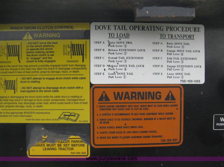 image for item E3002 2007 Trail King TK70HT Advantage Series hydraulic dovetail equipment trailer