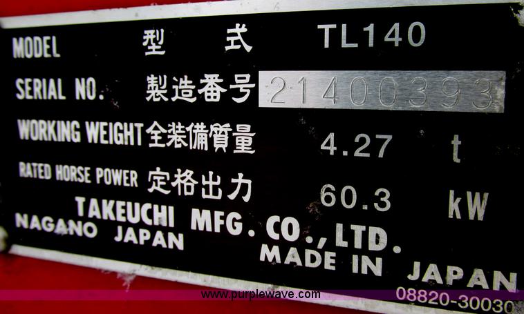 image for item E7067 2004 Takeuchi TL140 skid steer