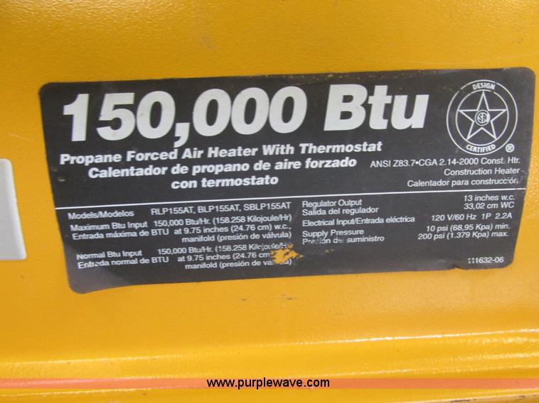 image for item E7071 2005 Desa BLP155AT propane heater