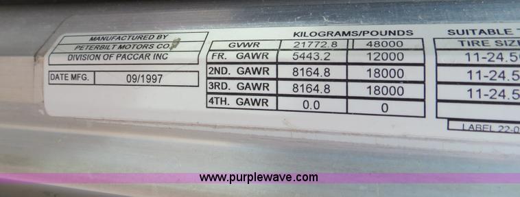 image for item B4579 1998 Peterbilt 377 semi truck