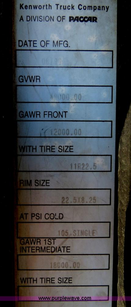 image for item B4601 1999 Kenworth T800 semi truck