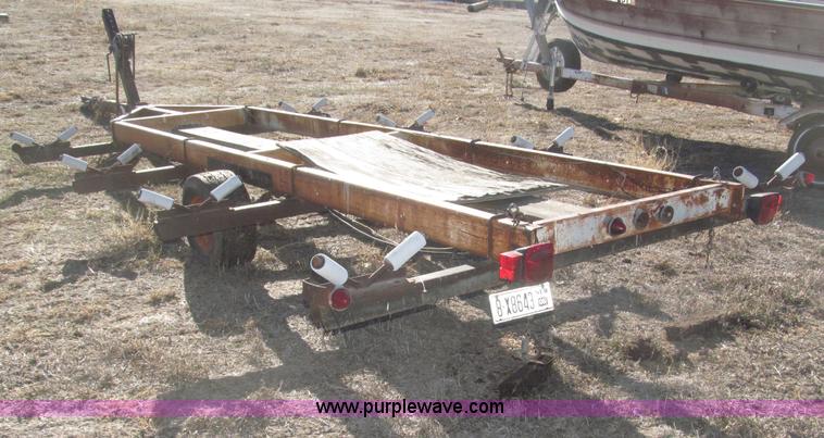 image for item B5329 1972 ShorLine 16' pontoon boat trailer