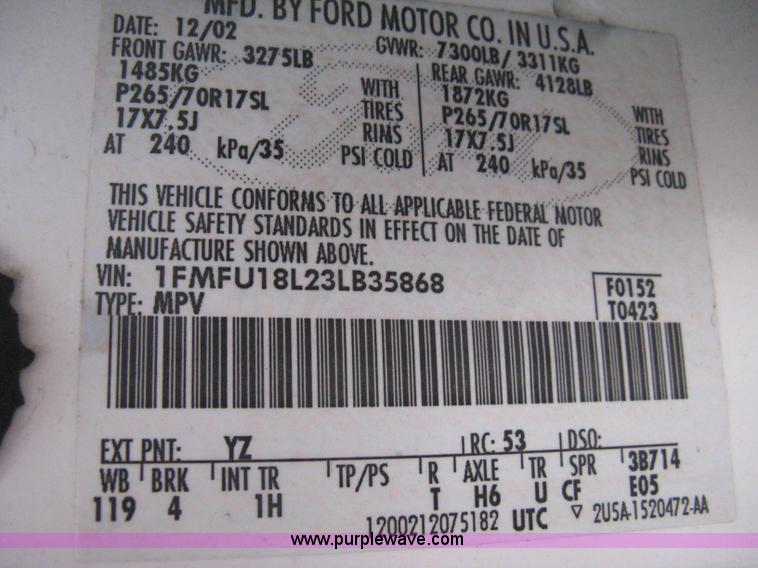 image for item B8403 2003 Ford Expedition Eddie Bauer SUV