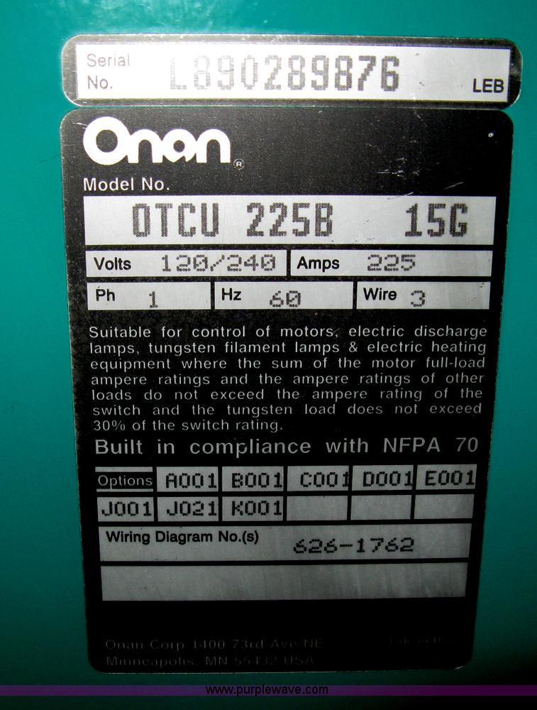 image for item B8418 Onan 30 EK generator
