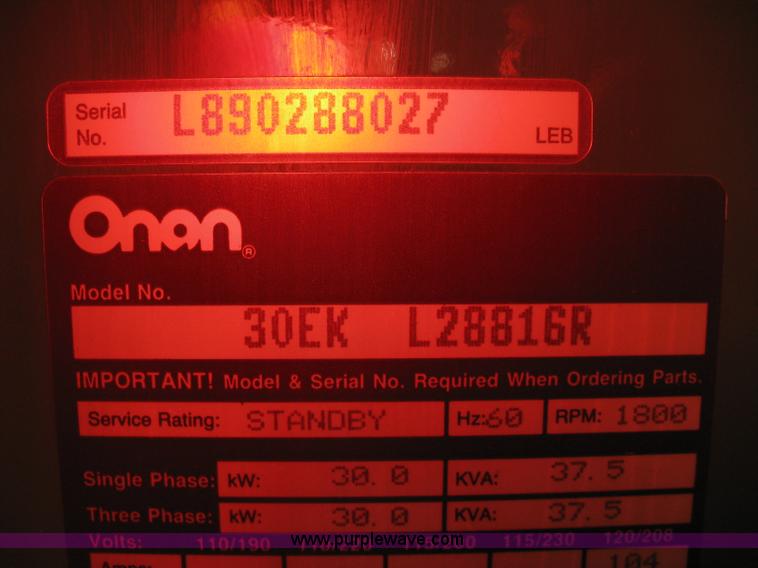 image for item B8419 Onan 30 EK generator