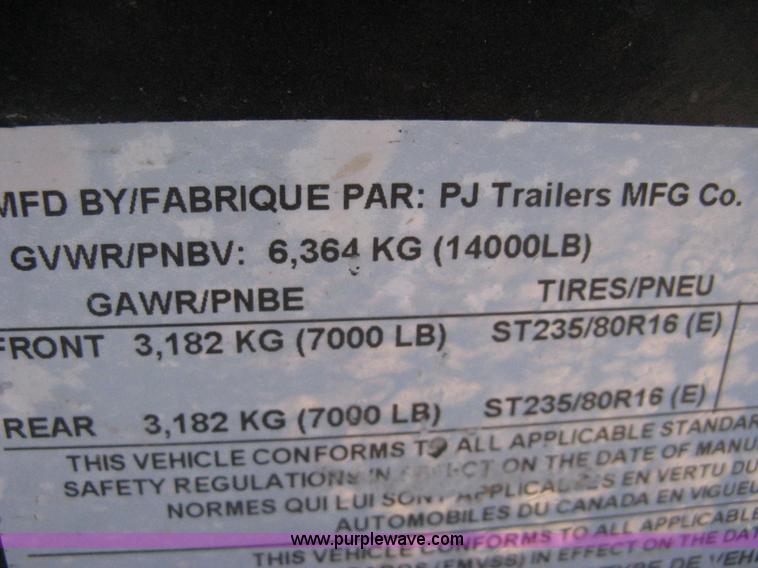 image for item B8420 2012 PJ tandem axle tilt deck flatbed trailer