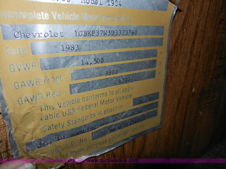 image for item E2537 1984 Chevrolet Allegro Tiffin recreational vehicle