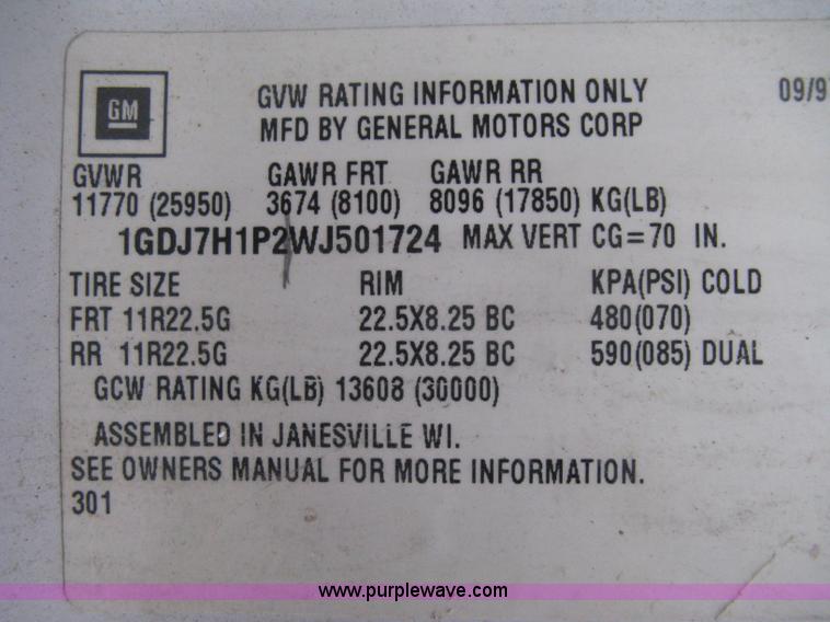 image for item E3001 1998 GMC C6500 dump/scissor lift body truck