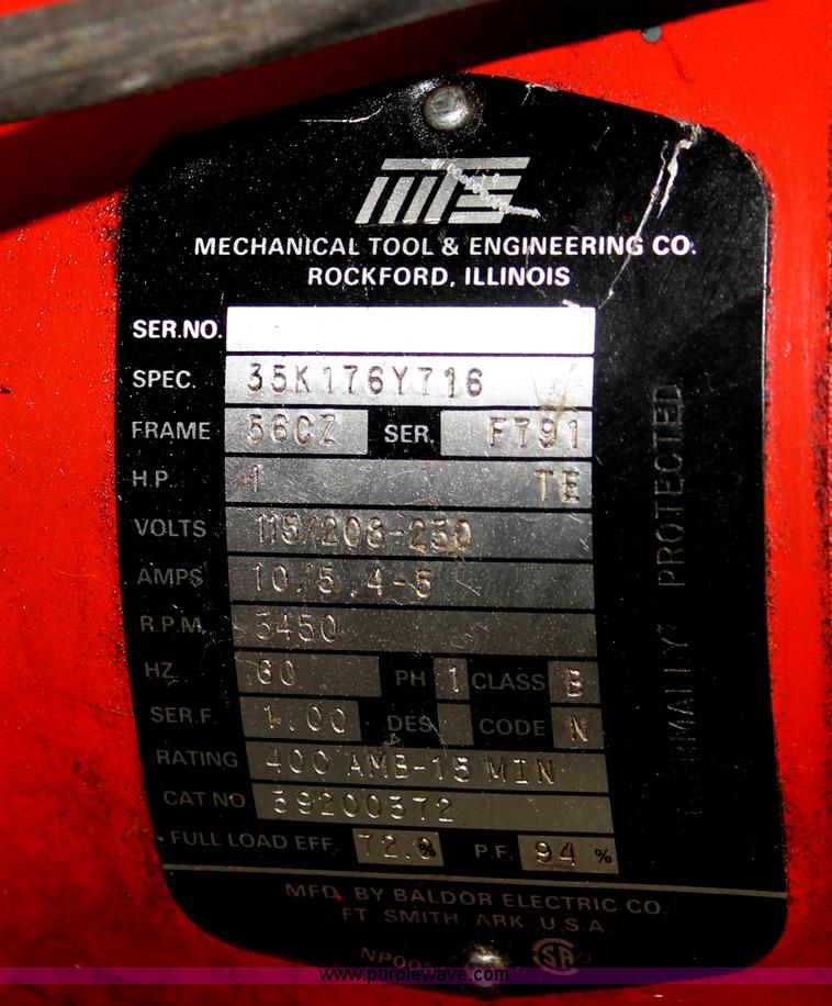 image for item V9174 Gates PC707 hose and tube crimp machine