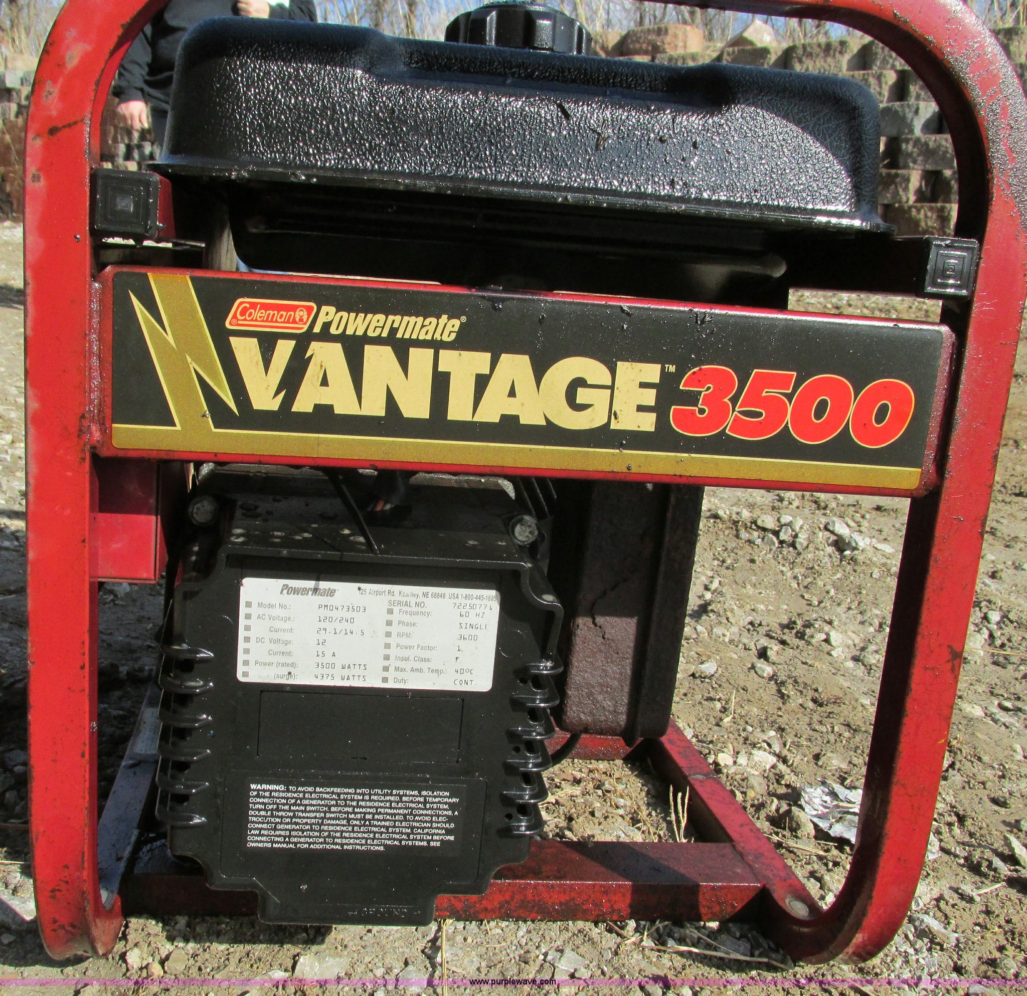 Coleman Powermate Vantage 3500 generator in Sibley, MO Item Y9632