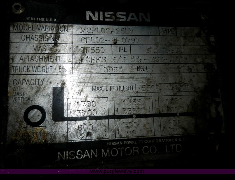 image for item AB9512 Nissan 50 forklift