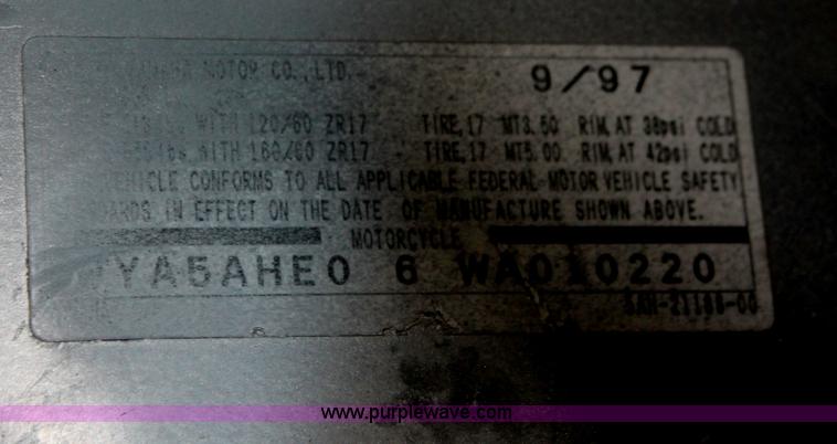 image for item V9089 1998 Yamaha YZF 600R motorcycle