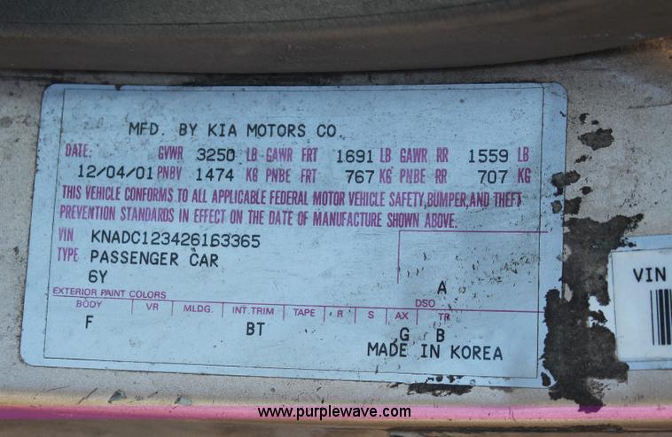 image for item V9096 2002 Kia Rio