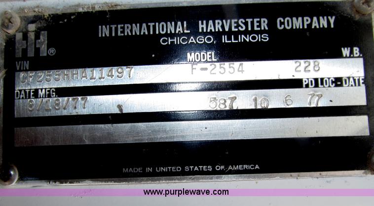 image for item B5347 1978 International F2554 dump truck