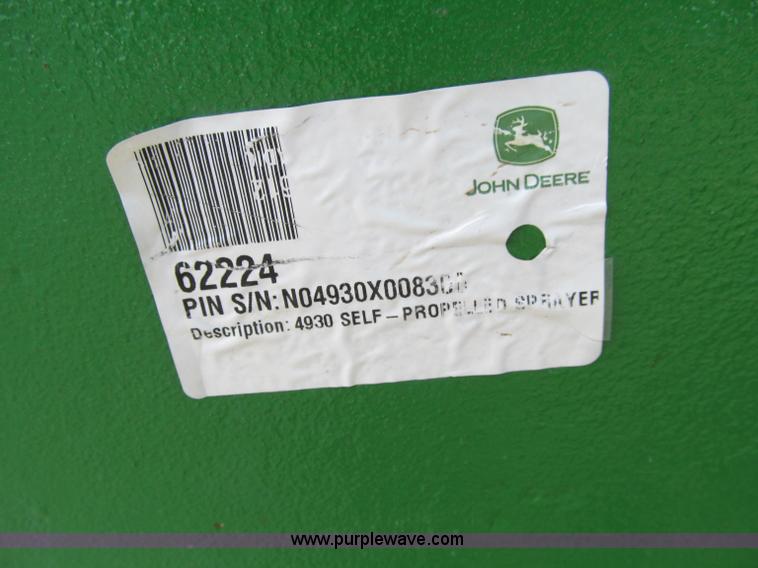 image for item D7138 2010 John Deere 4930 self-propelled sprayer