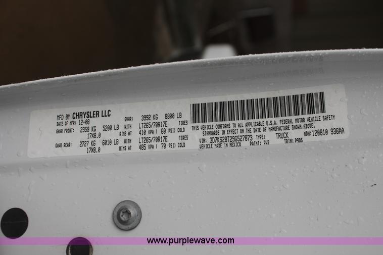 image for item E2571 2009 Dodge Ram 2500 HD Big Horn Edition Quad Cab pickup truck