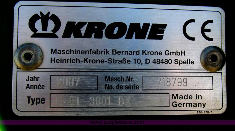 image for item G5631 2007 Krone 720PU Easy Flow pick up header