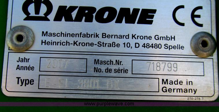 image for item G5631 2007 Krone 720PU Easy Flow pick up header