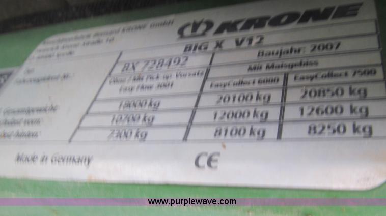 image for item G5632 2007 Krone Big X V12 chopper