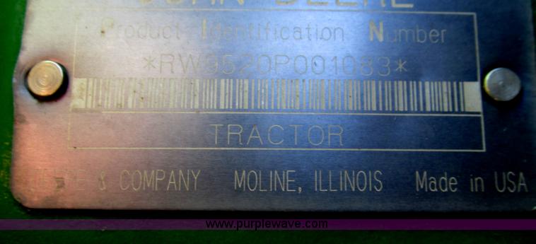 image for item G5634 2002 John Deere 9520 tractor