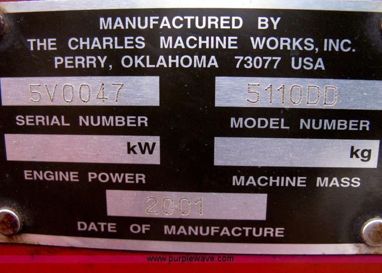 image for item E3003 2001 Ditch Witch 5110 trencher