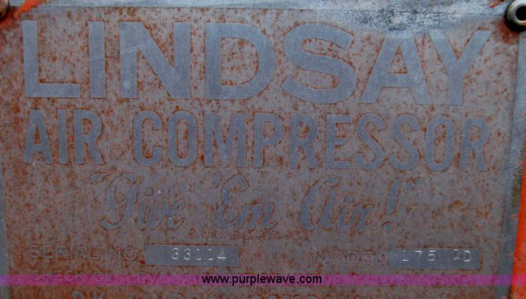 image for item E3726 Lindsay 175OD portable air compressor